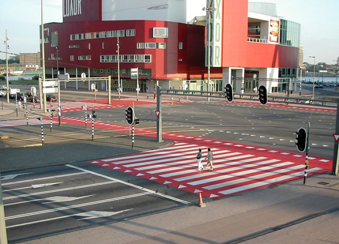 kruispunt op de weg triflex